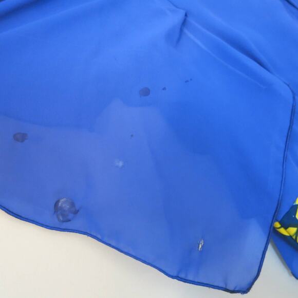 AFRICAN Handmade Ankara Dress Mid Length Short Sleeve Yellow Blue Gems Headwrap - Picture 4 of 11